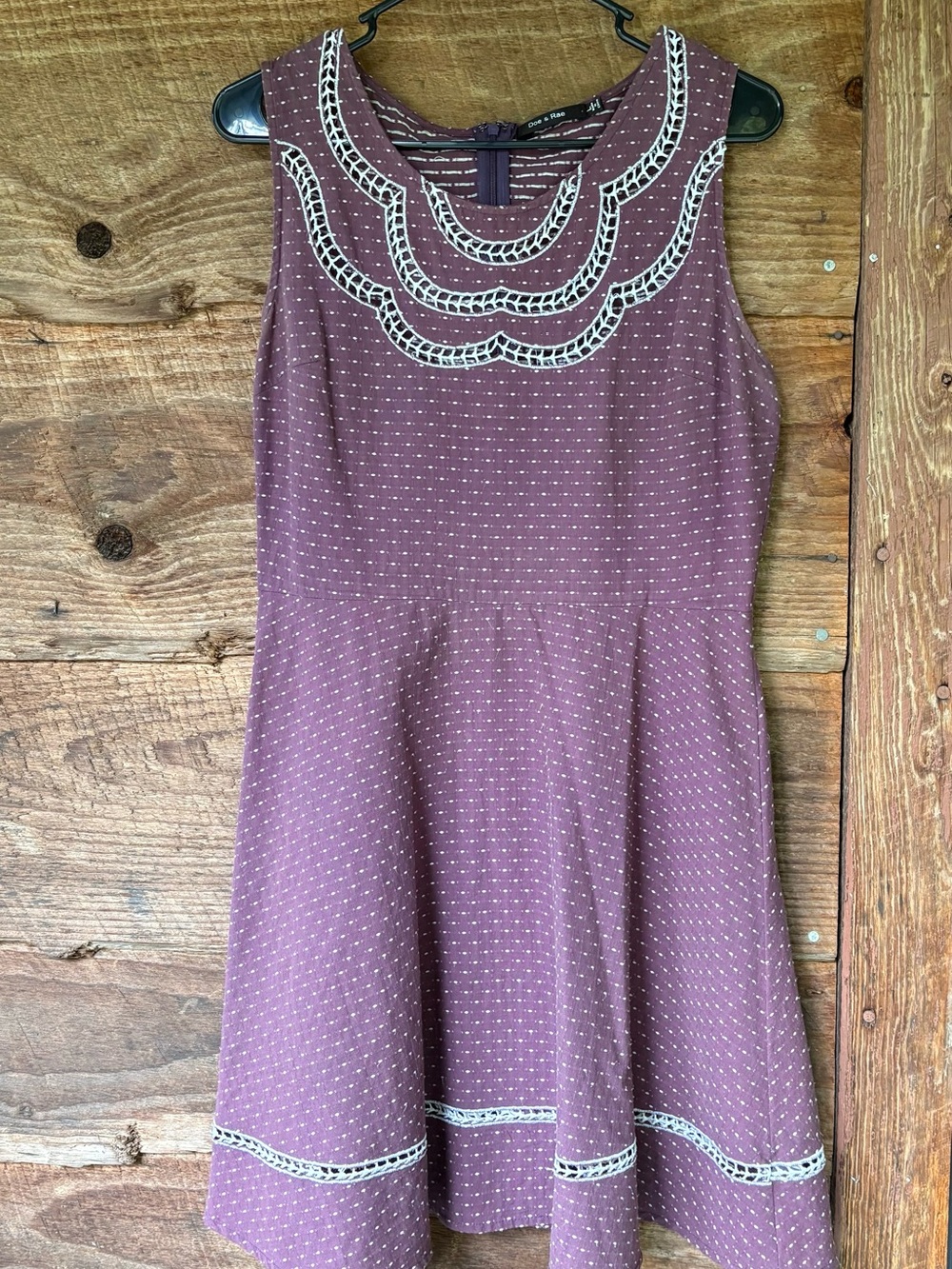 Doe & Rae Women's Polka Dot Mini Dress in Purple Like New